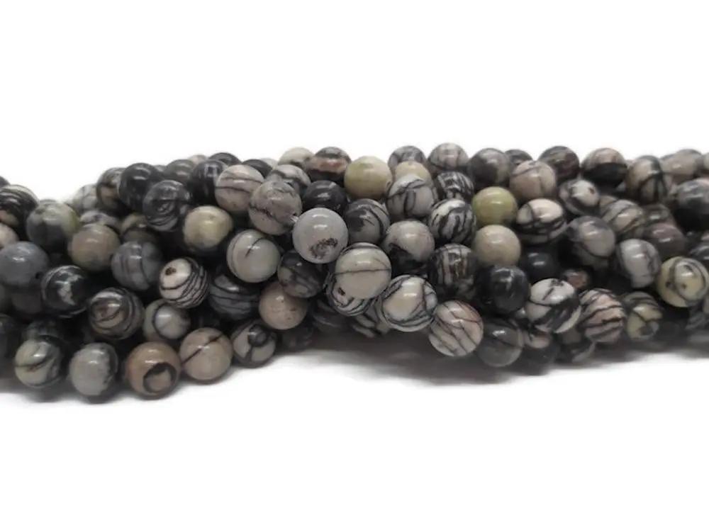 Jaspe gris - 8 mm - 40 Perles Les Précieuses Perles