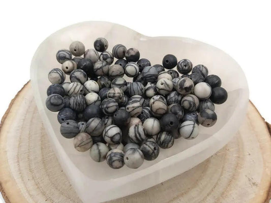 Jaspe gris - 8 mm - 40 Perles Les Précieuses Perles