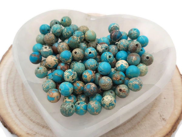 Jaspe impérial bleu - 8 mm - 20/40 Perles