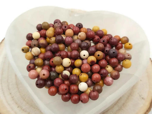 Jaspe Mokaïte - 6-6,8 mm - 30/60 Perles Les Précieuses Perles