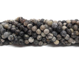 Jaspe noir et gris - 6 mm - 60 Perles