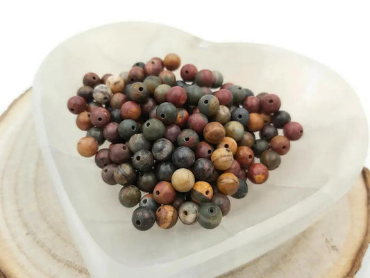 Jaspe Picasso - 6 mm - 30/60 Perles Les Précieuses Perles