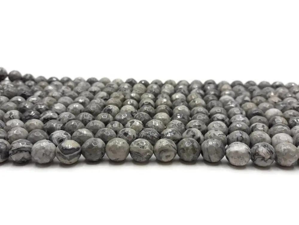 Jaspe Picasso à facettes - 8 mm - 20/40 Perles Les Précieuses Perles