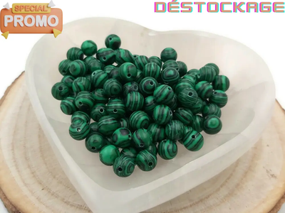 Malachite synthétique verte - 8 mm - 40 Perles Les Précieuses Perles