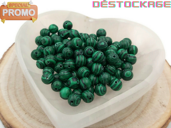 Malachite synthétique verte - 8 mm - 40 Perles