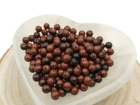 Obsidienne Acajou - 6 mm - 60 Perles Les Précieuses Perles