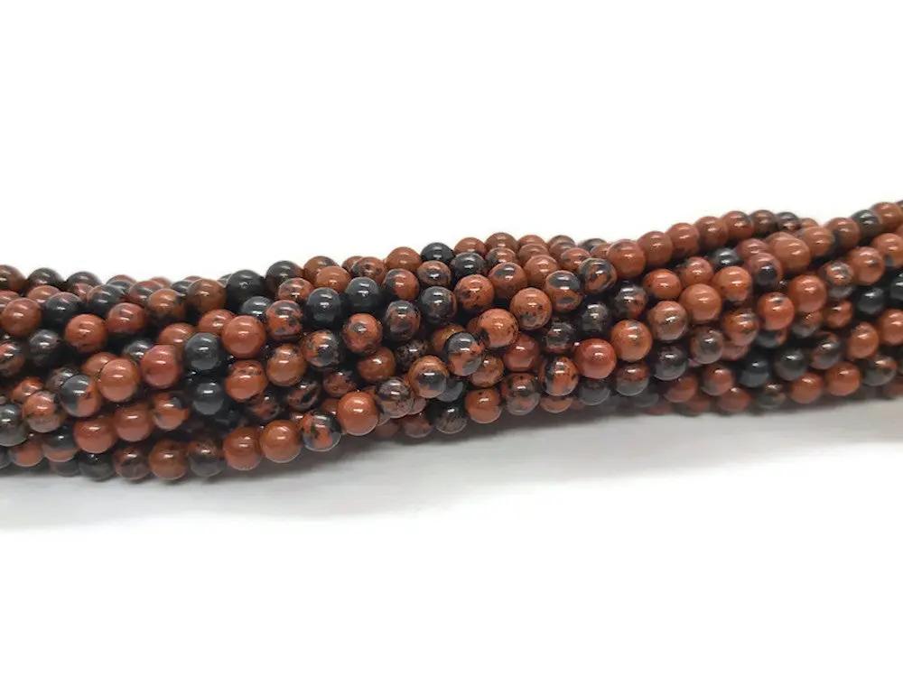 Obsidienne Acajou - 4 mm - 80 Perles Les Précieuses Perles