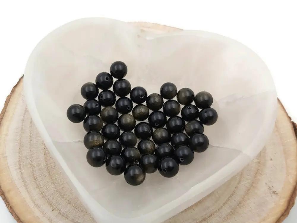 Obsidienne dorée grade A - 8 mm - 20/40 Perles Les Précieuses Perles