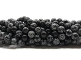 Obsidienne noire et grise - 8 mm - 20/40 Perles