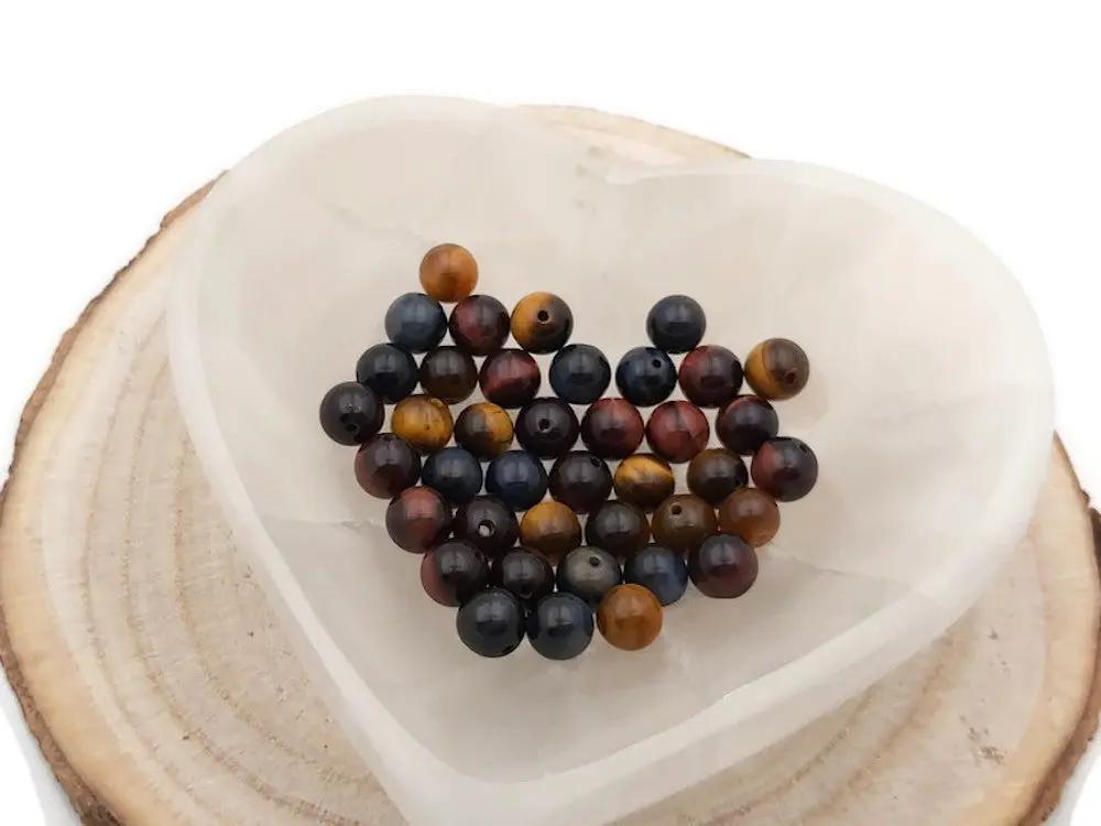 Œil de tigre rouge et bleu Grade A - 8 mm - 20/40 Perles Les Précieuses Perles