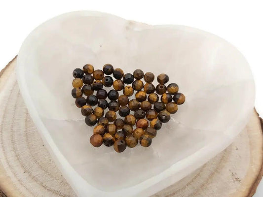 Œil de tigre à facettes - 6 mm - 30/60 Perles Les Précieuses Perles