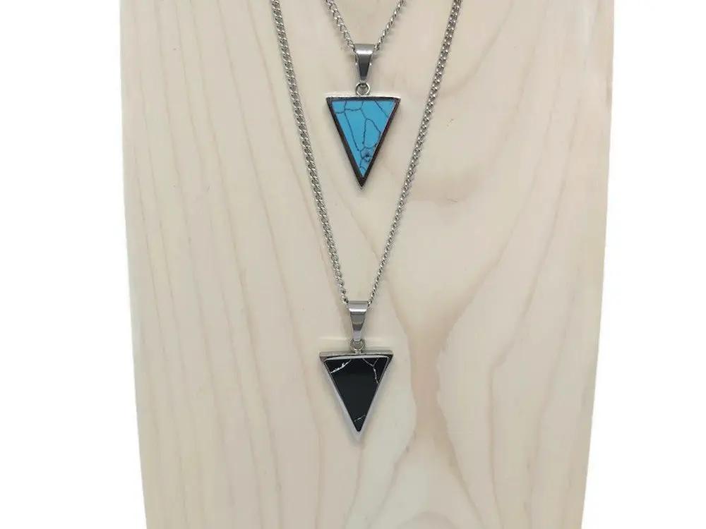 Pendentif Turquoise et acier inoxydable Les Précieuses Perles