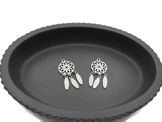 Pendentif attrape rêve en inox Les Précieuses Perles