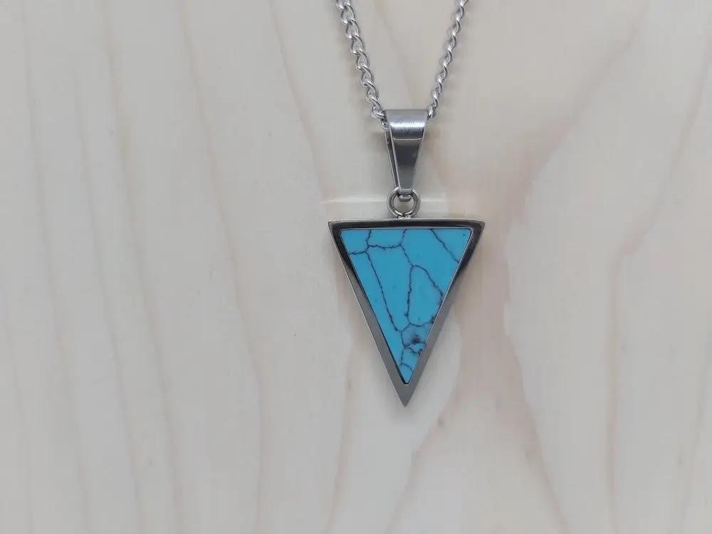 Pendentif Turquoise et acier inoxydable Les Précieuses Perles