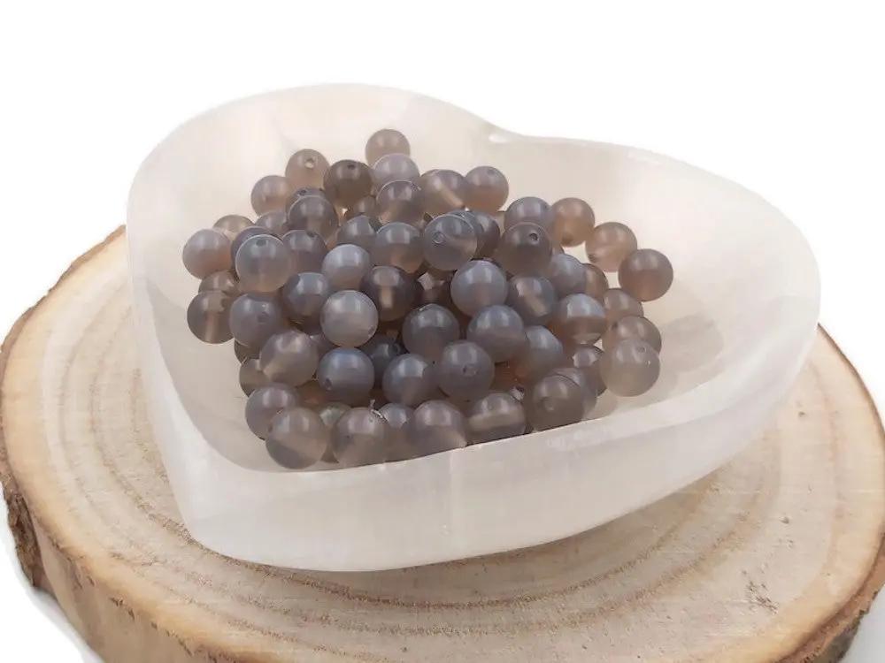 Agate grise Grade A - 8 mm irrégulier - 20/40 Perles Les Précieuses Perles