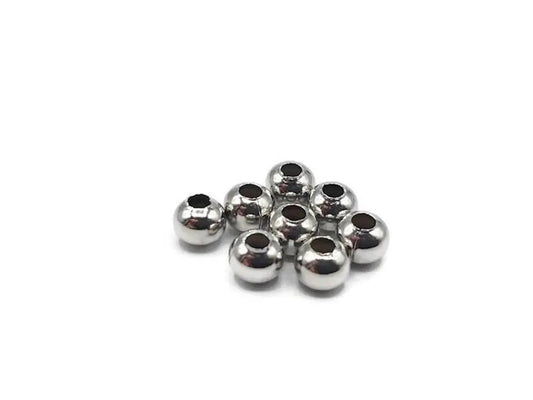 Perle ronde inox - 4 mm - Lot de 50/100 Les Précieuses Perles