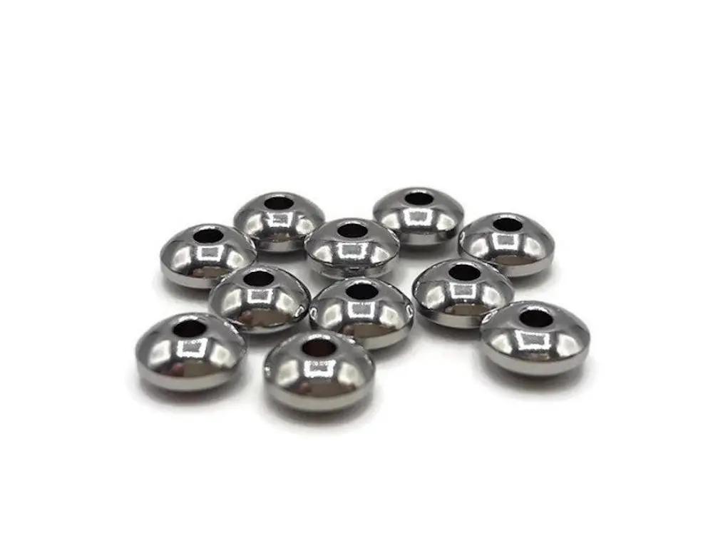 Perles rondelles 5 x 2,5 mm inox - Lot de 20/40 Les Précieuses Perles