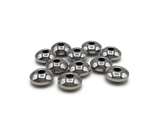 Perles rondelles 5 x 2,5 mm inox - Lot de 20/40 Les Précieuses Perles