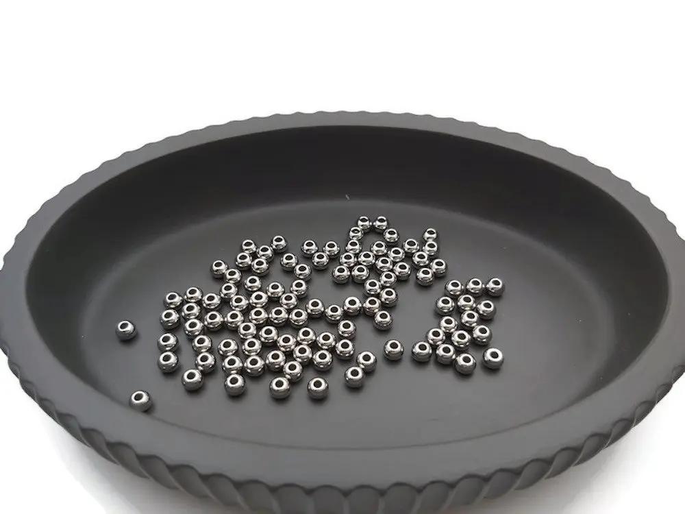 Perles rondes inox - 4 x 3 mm - Lot de 50/100 Les Précieuses Perles