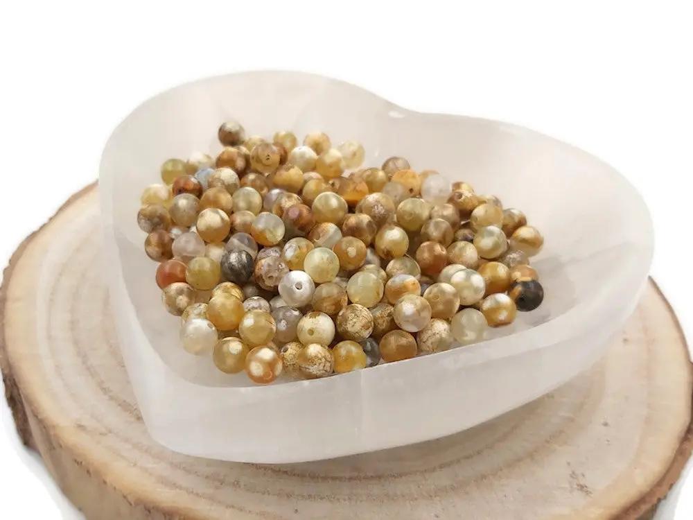 Agate de feu beige - 6 mm - 60 Perles Les Précieuses Perles