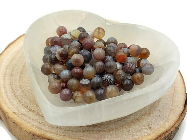 Agate Botswana - 8 mm - 20/40 Perles