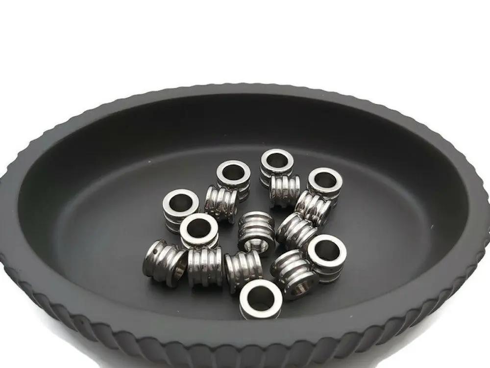 Perles décoratives colonnes inox - 10 x 8 mm Les Précieuses Perles