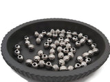Perles rondes texturées inox - 8 x 7 mm - 10/20 Perles