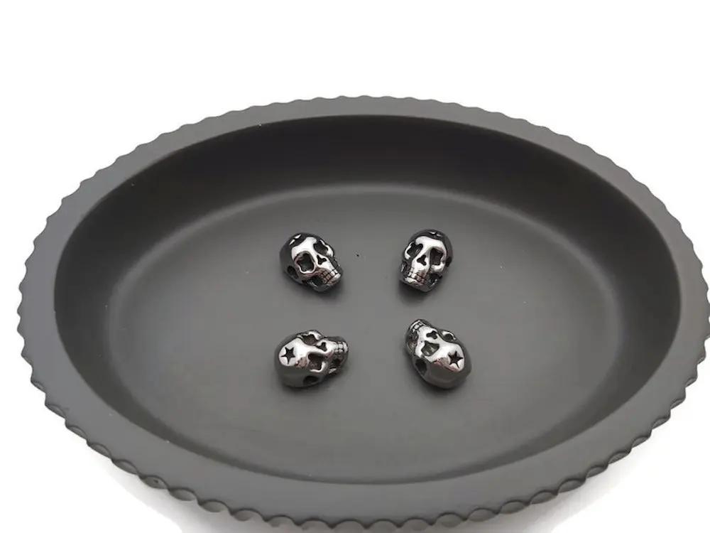 Perle décorative Tête de mort inox Les Précieuses Perles