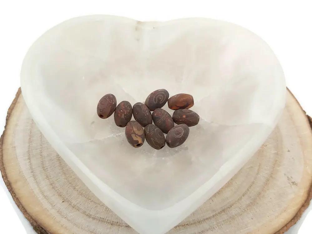 Agates - DZI Tibétaines 3 œil - 10 Perles Les Précieuses Perles