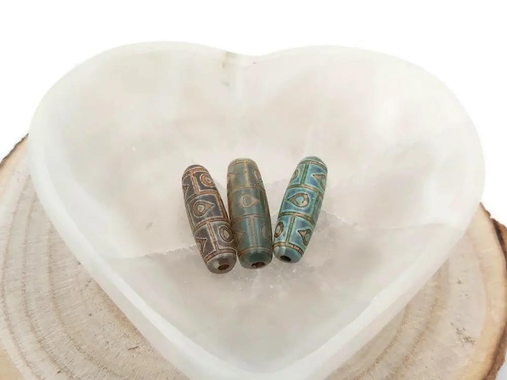 Agate - DZI Tibétaine 9 œil Les Précieuses Perles