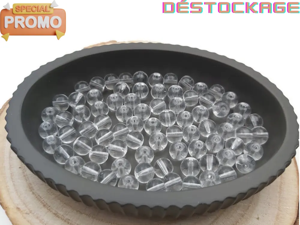 Perles en verre cristal - 8 mm - 40 Perles Les Précieuses Perles