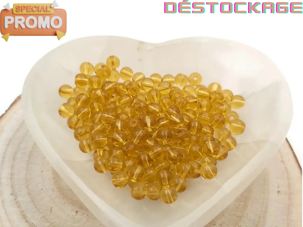 Perles en verre - Jaune - 6 mm - 60 Perles Les Précieuses Perles