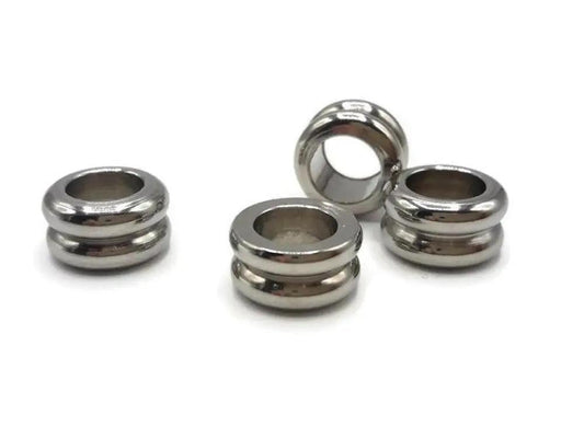 Perles rondelles 11 x 6 mm inox - Lot de 5/10 Les Précieuses Perles