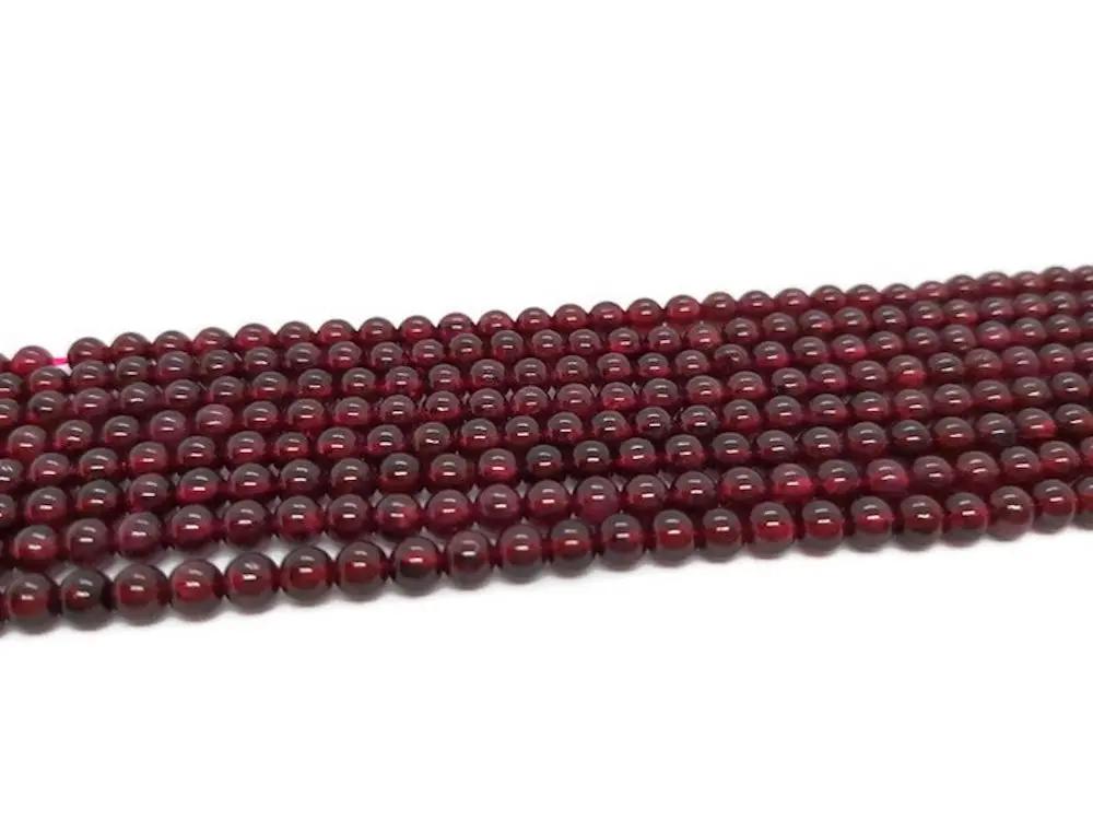 Grenat Grade A - 3-4 mm - 80 Perles Les Précieuses Perles