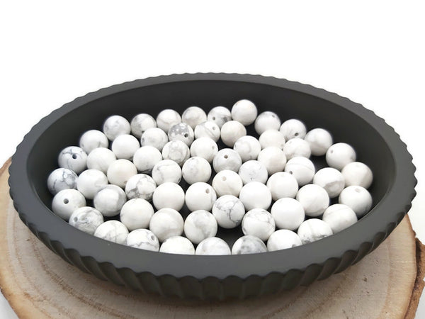 Howlite blanche - 10 mm - 20 Perles