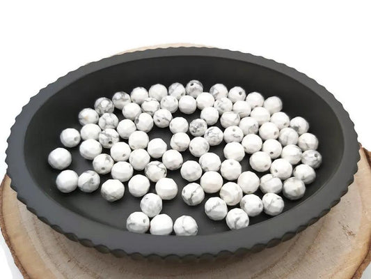 Howlite à facettes - 8 mm - 20 Perles Les Précieuses Perles