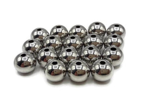 Perles rondes inox - 8 mm - Lot de 20