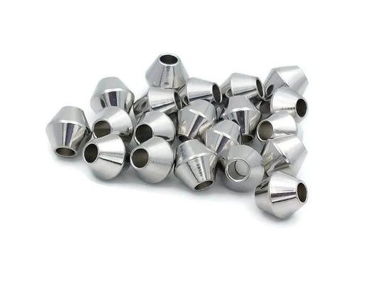 Perles toupies 6 mm inox - Lot de 10/20 Les Précieuses Perles