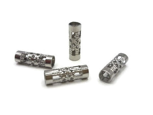 Perles tubes colonnes inox -12 x 4 mm - Lot de 20