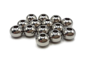 Perles rondes 8 mm trou 3 mm inox - Lot de 20/40