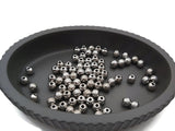 Perles rondes texturées inox - 6 x 5 mm - Lot de 10/20