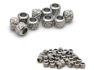 Perles inox rondes séparateurs - 3 mm - Lot de 40