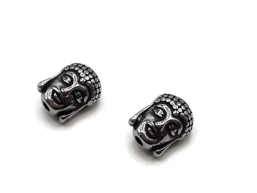 Perle tête de Bouddha inox Les Précieuses Perles