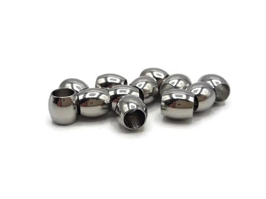 Perles tonneaux 6 mm inox - Lot de 20/40 Les Précieuses Perles