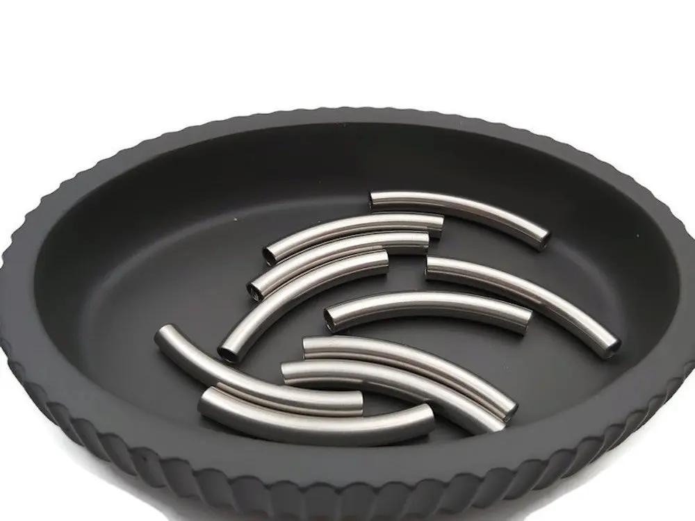 Perles tubes 40 mm inox - Lot de 5/10 Les Précieuses Perles