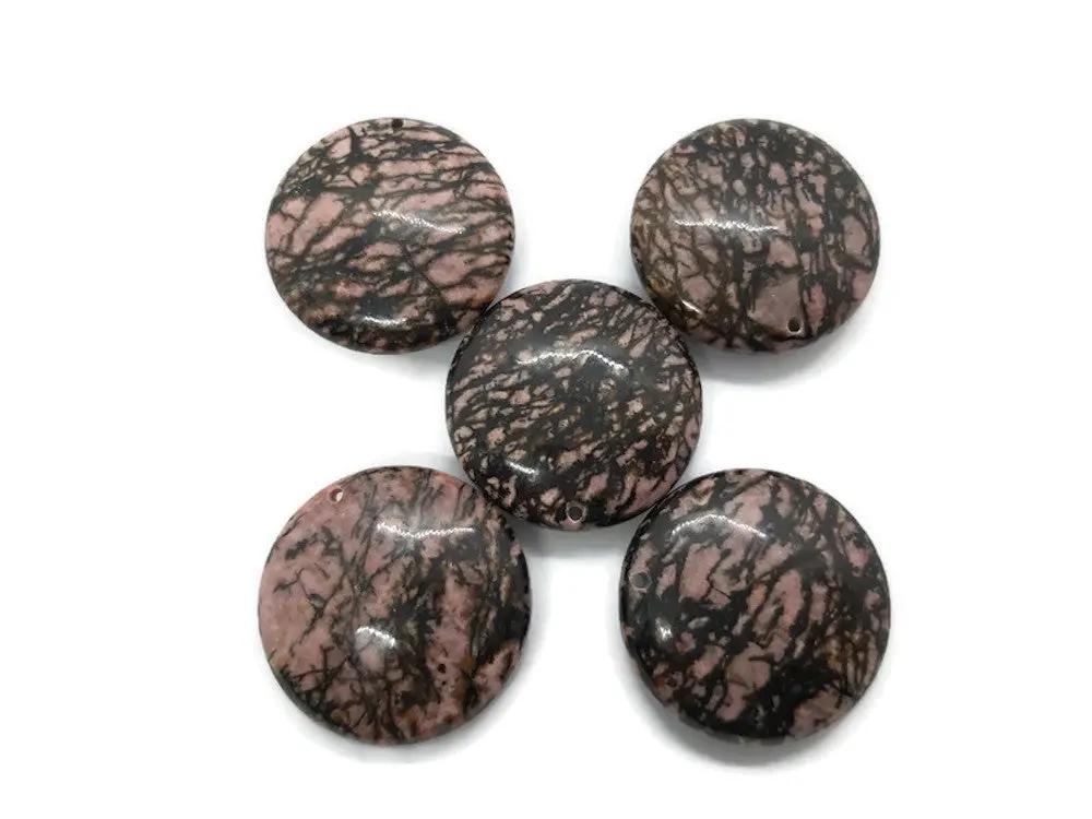 Pendentif Rhodonite 35 mm - 1 pièce Les Précieuses Perles