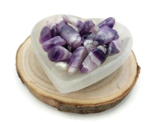 Améthyste rubanée Grade AA - Zambie - Pierre roulée Les Précieuses Perles