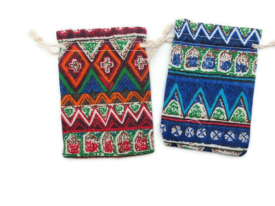 Pochettes cadeaux - Tissus ethniques - Lot de 10