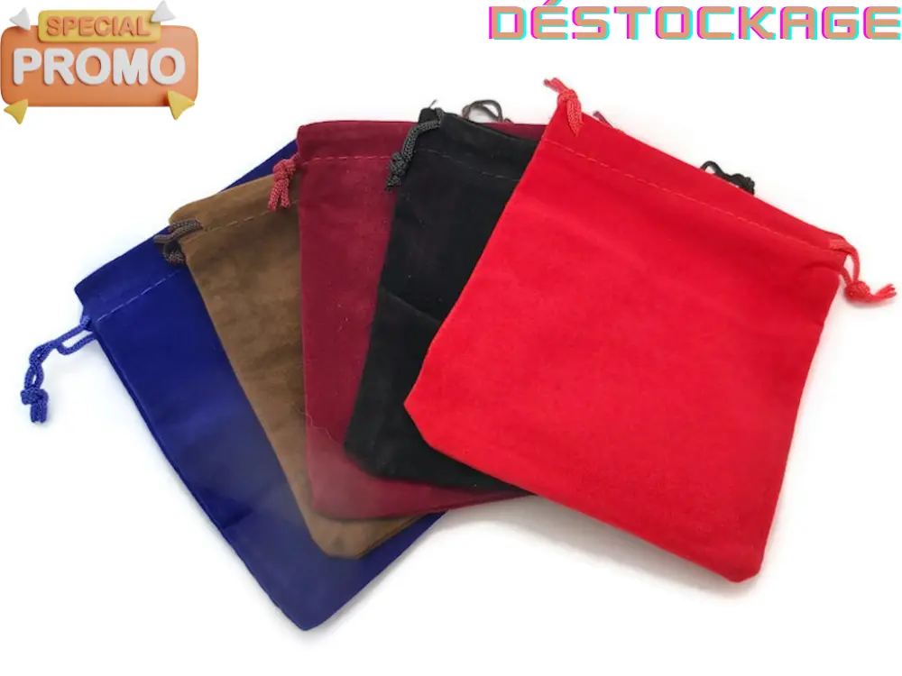 Pochettes cadeaux - Velours 5 couleurs - Lot de 5 Les Précieuses Perles