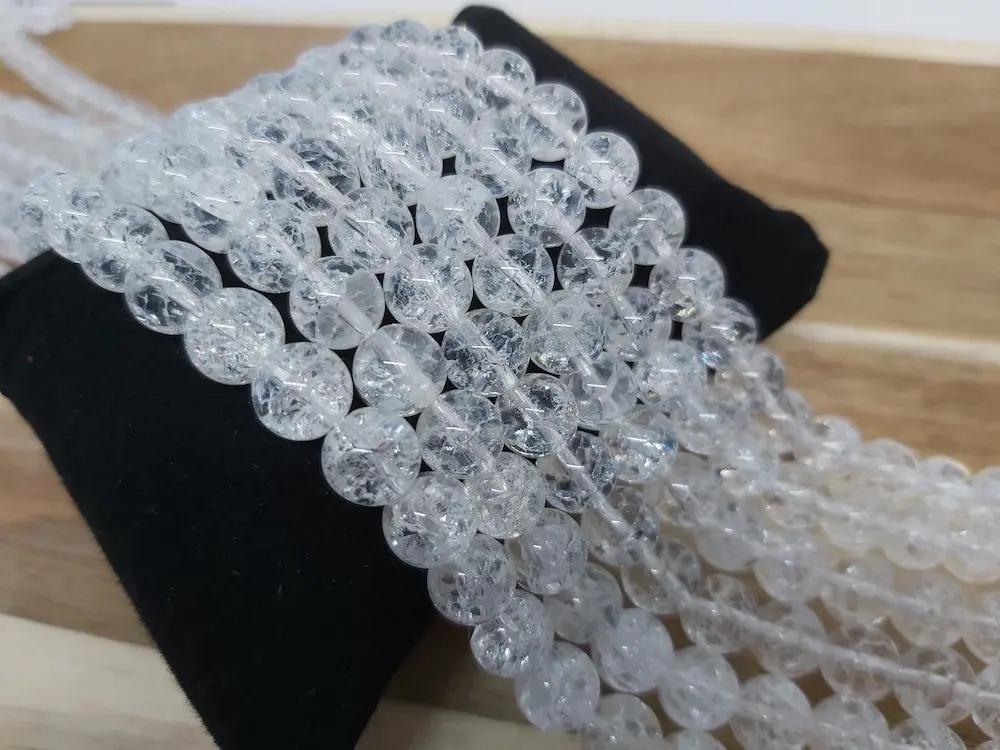 Cristal de Roche craquelé  - 8 mm - 20/40 Perles Les Précieuses Perles